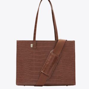 The Work Tote in Maple Croc