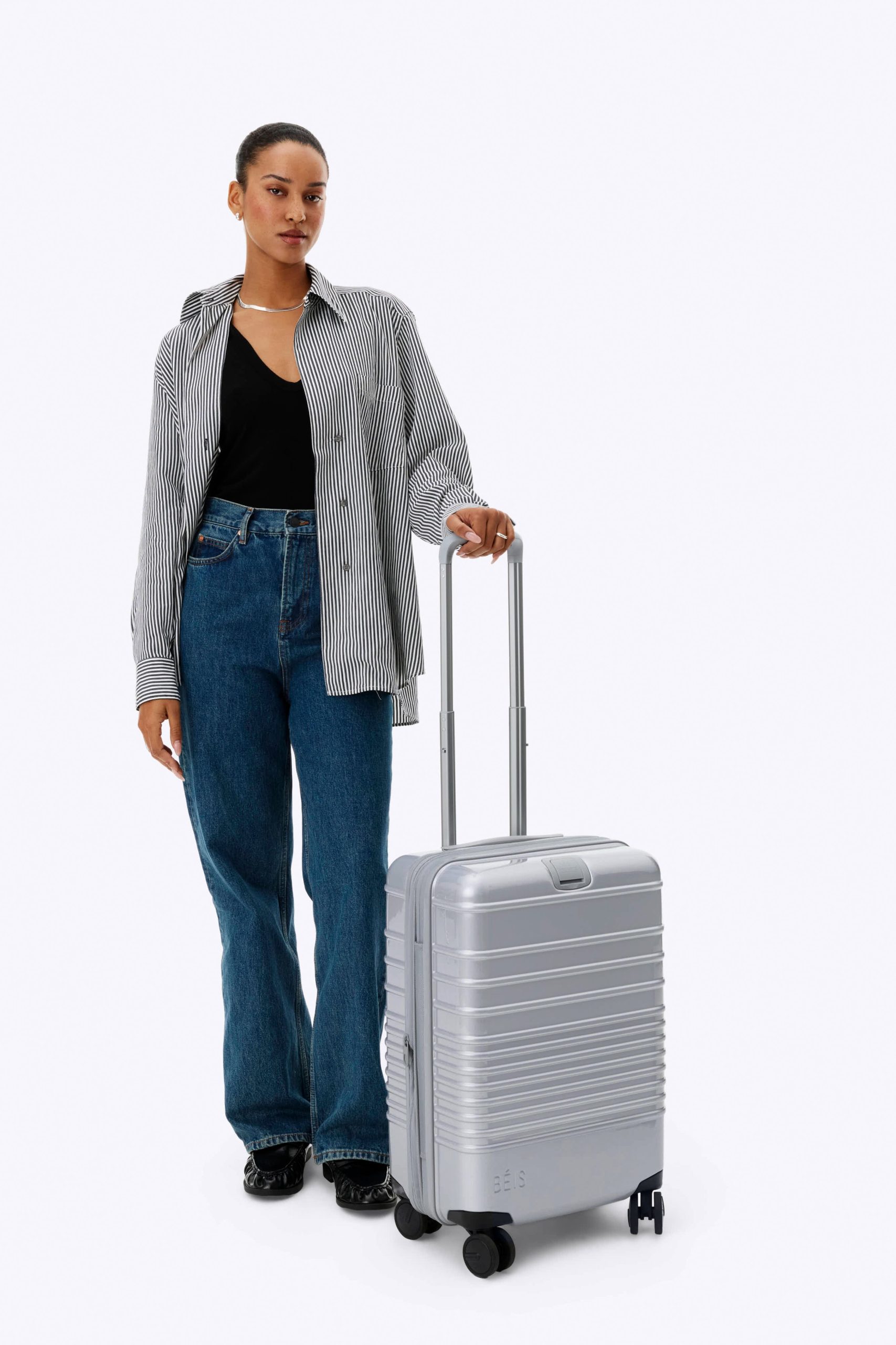 BÉIS x Chipotle The Carry-On Roller in Glossy Foil - Image 6