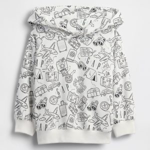 GAP X BÉIS Doodle Hoodie in Optic White