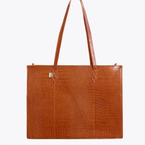 Resale The Work Tote in Cognac Croc